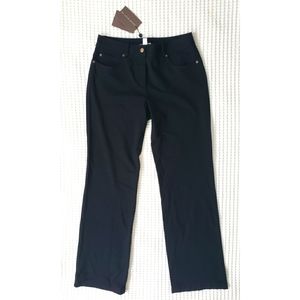 ST JOHN SPORT black Ponte Knit high rise straight leg pants 10